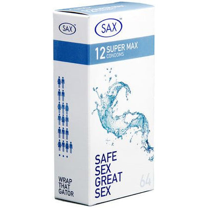 Super Max Fit 12's Latex Condoms - Ultra-Thin, 64mm - Pack of 12, Smooth and Straight-Shafted - For Sensational Pleasure and Protection - Clear