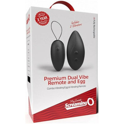 My Secret Screaming O® Premium Dual Vibe Remote & Egg - Powerful Dual Stimulation Vibrator for Couples - Model X2-20 - For All Genders - Intense Pleasure for Both Partners - Black