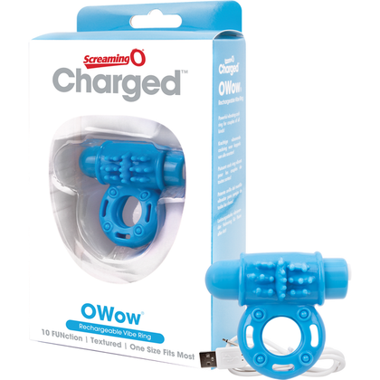 Introducing the Charged OWow Rechargeable Vibrating Cock Ring - Model X1: The Ultimate Pleasure Experience for Couples - Adult Naughty Store