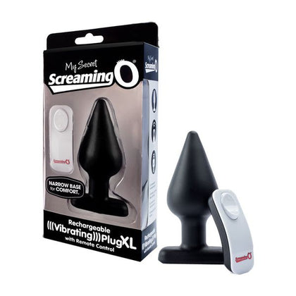 Introducing the Screaming O My Secret Charged Plug XL - Remote-Controlled Vibrating Plug for Sensational Backdoor Pleasure (Black) - Adult Naughty Store