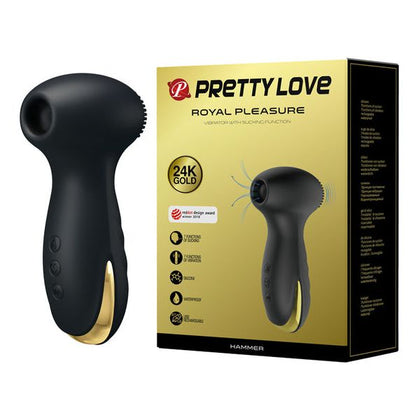 Introducing the Pleasure Pro Black Hammer - 7 Function Vibrating and Sucking Silicone Sex Toy