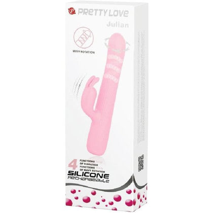Introducing the Julian Silicone 4 Function USB Rechargeable Wavy Rotation Memory Vibrator for Women - A Sensational Pleasure Experience in Sultry Black