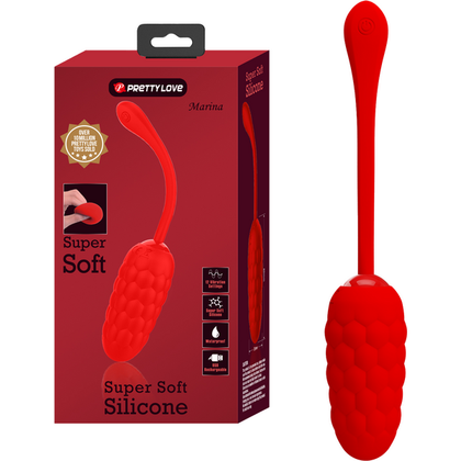 Introducing the Super Soft Silicone Marina Quilted Vibrating Egg Model 12 - Unisex Clitoral Stimulator in Luxurious Black