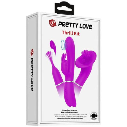 Pretty Lovers Thrill Kit - Versatile Silicone Vibrator Set for Women - Model PLTK-001 - Purple