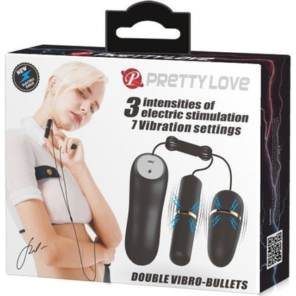 Introducing the SensaPleasure Double Vibro Bullets (Black) - The Ultimate Electro and Vibrating Exerciser for Enhanced Orgasmic Pleasure!