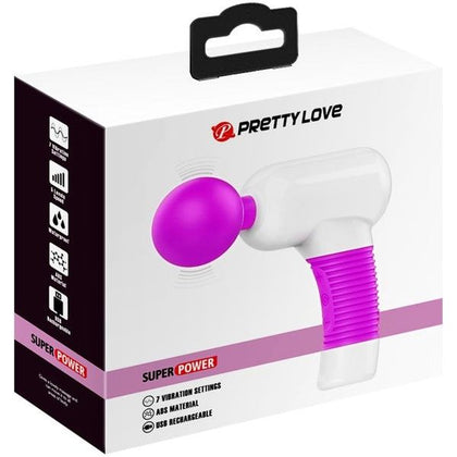 Pretty Love Gun Massager - Model X7, Rechargeable Wand Vibrator for Intense Pleasure - Purple & White - Adult Naughty Store