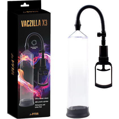 Vaczilla X3 Penis Pump with TPR Chamber Sleeve and Grip Trigger Handle - Male Enhancement Device for Enlargement and Pleasure - Phthalates and Latex Free - 7.9