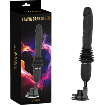 Laviva Dark Saber Black Silicone Dildo Vibrator - Model LS-380, Male and Female Pleasure