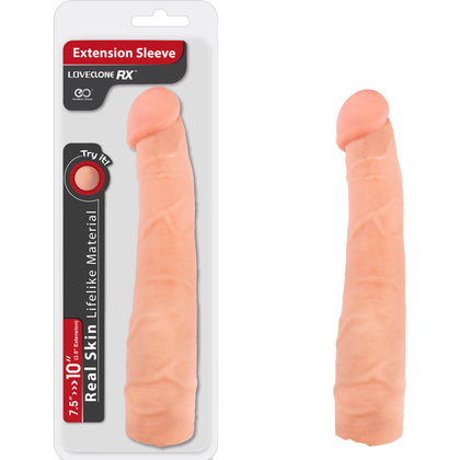 Love Clone RX 10-Inch Real Skin Extension Sleeve for Lifelike Pleasure - Model RX-10, Male, Enhances Length and Girth, Flesh