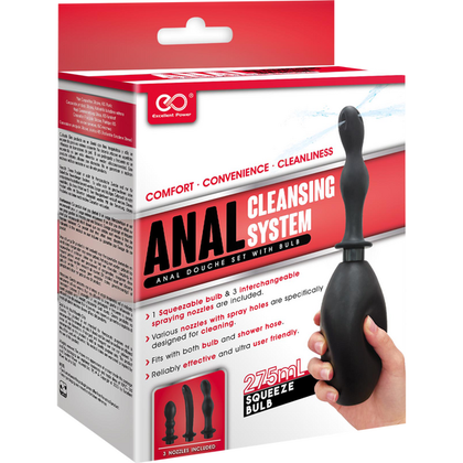 IntimateX Anal Cleaning System - Advanced Hygiene Solution for Pleasurable Anal Play - Model X3 - Unisex - Cleansing and Refreshing - Sleek Black