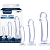 Introducing the Sensual Pleasure Triple Lover 3 in 1 Training Kit - Model TL-3000, for All Genders, Multiple Areas of Pleasure, in Clear - Adult Naughty Store