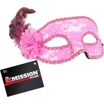 Elegant Feathered Masquerade Mask (Pink) - A Captivating Accessory for Alluring Nights