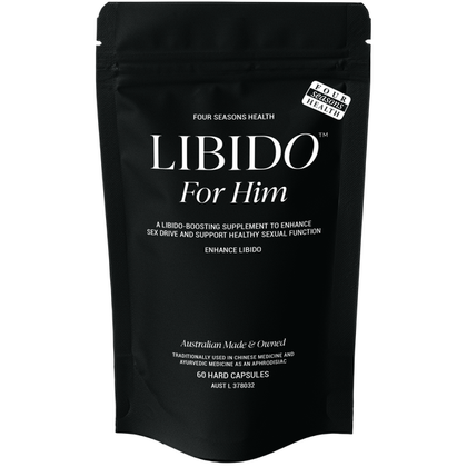 Four Seasons Health LIBIDO - For Him (60PK) Libido-Boosting Supplement for Enhanced Sexual Performance, Ayurvedic and Chinese Remedies, Supports Long-Term Sexual Health, 60 Capsules