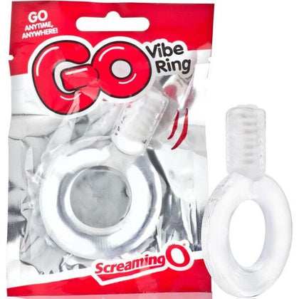 Introducing the Screaming O GO Vibe Ring - The Ultimate Disposable Vibrating Erection Ring for Intense Pleasure and Performance Enhancement in Clear - Adult Naughty Store