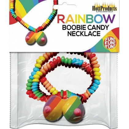 Rainbow Delight Boobie Candy Necklace - A Playful and Colorful Sweet Treat
