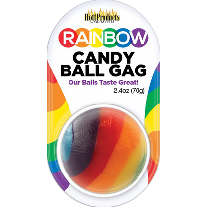 Candy Delight Rainbow Flavored Ball Gag - Unisex Multi-Flavored Candy Mouthpiece