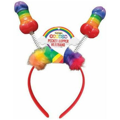 Rainbow Pecker Bopper Headband - Vibrating Pleasure Accessory for All Genders - Adult Naughty Store