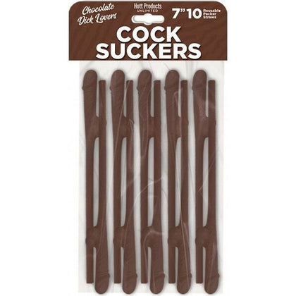 Hott Products Sexy Cock Suckers Reusable Pecker Straws - Model #SS-10 - Male Pleasure - Chocolate Color - Adult Naughty Store