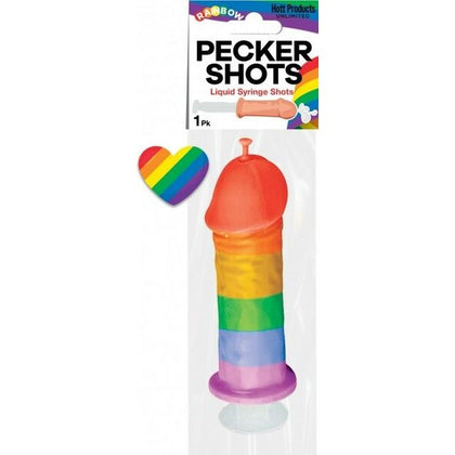 Introducing the Playful Pleasures Pecker Shots Liquid Syringe - Rainbow-Colored! - Adult Naughty Store