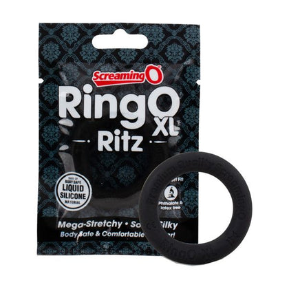 Screaming O RingO Ritz XL Silicone Cock Ring - Model 2021 - Enhanced Pleasure for All Genders - Luxurious Black