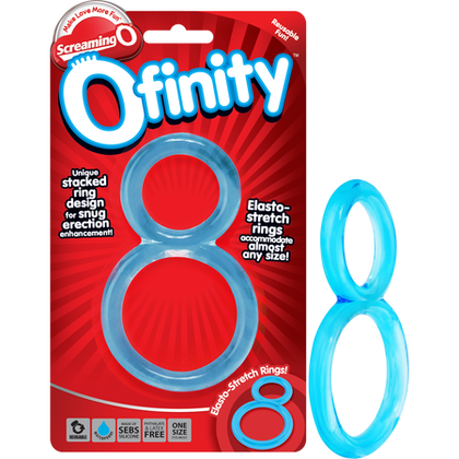 Ofinity Dual-Action Double Erection Ring for Men - Model OX-2000 - Enhances Erections, Sensitivity, and Orgasms - Red, Clear & Blue Options - Adult Naughty Store