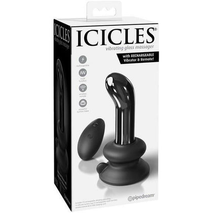 Introducing the SensaGlass Icicles No. 84 Vibrating Glass P-Spot Plug for Men - Ultimate Pleasure in Crystal Clear