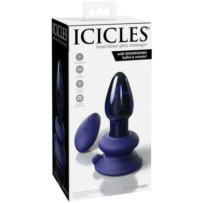 Introducing the SensaGlass Icicles No. 85 Vibrating Glass Plug for Ultimate Pleasure - Unisex, Anal Stimulation - Black