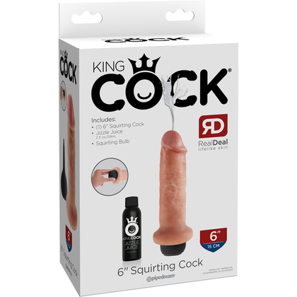 King Cock® Squirting Cock - Realistic Ejaculating Dildo, Model X1, Unisex, Ultimate Pleasure for Deep Penetration, Flesh