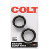 COLT Silicone Super Rings - The Ultimate Stamina Enhancing Erection Rings for Men - Model XR-1001 - Designed for Intense Pleasure and Lasting Power - Deep Dark Black - Adult Naughty Store