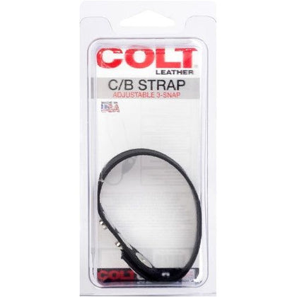 COLT Leather C/b Strap Adjustable 3-Snap Cock and Ball Enhancer for Men - Unleash Your Inner Leather Daddy - Black - Adult Naughty Store