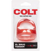 Colt XL Snug Tugger Dual Enhancer Ring with Scrotum Support - Red - Adult Naughty Store