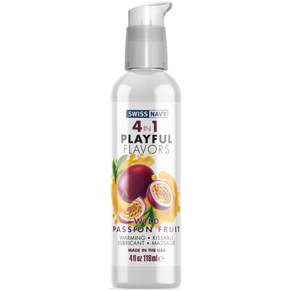 4-in-1 Playful Flavors Wild Passion Fruit Pleasure Enhancer - Model XYZ123 - Unisex Intimate Toy for Sensual Massage, Edible Fun, Warming Pleasure, and Smooth Lubrication - 118ml