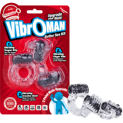 Introducing the PleasureMax VibrOman 3-Point Upgrade Kit for Him - The Ultimate Pleasure Experience for Couples - Adult Naughty Store