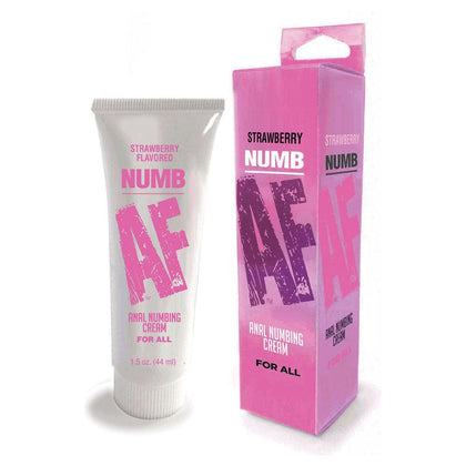 Introducing AnalPassion Numb AF Strawberry 44ml Anal Numbing Cream - Enhance Anal Pleasure for Men and Women - Pink - Adult Naughty Store