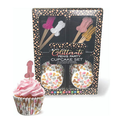 Introducing the Glitterati Penis Party Cupcake Set: A Luxurious Delight for Elegant Celebrations! - Adult Naughty Store