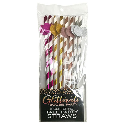 Glitterati Boobie Tall Party Straws - Fun and Flirty Paper Cocktail Straws for Hens and Anniversary Parties - Adult Naughty Store