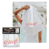 Glitterati - Bride Veil: Elegant Double Layered 56 cm Fine Tulle with Rose Gold Stamped 