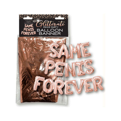 Glitterati Same Penis Forever Foil Balloon Banner - Rose Gold, 40 cm