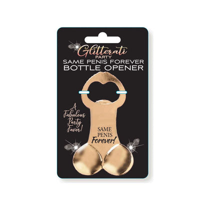 🌟 Introducing the Glitterati Same Penis Forever Novelty Bottle Opener | Model: Forever001 | Unisex | Hen's Party Accessory | Sparkling Silver 🍾 - Adult Naughty Store