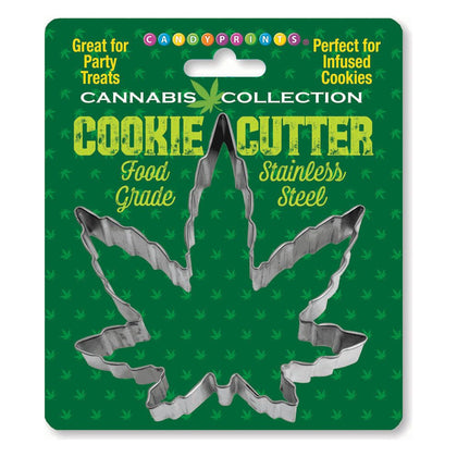 Metal's 10 cm Cannabis Cookie Cutter for Culinary Delights in Silver: Unisex Model MA10CC420 - Enhance Your Culinary Creations - Adult Naughty Store