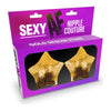 Introducing Sexy AF Nipple Couture Gold Stars: Reusable Silicone Adhesive Nipple Covers for Sensual Pleasure - Model NSC-12 - Unisex - Gold - Adult Naughty Store