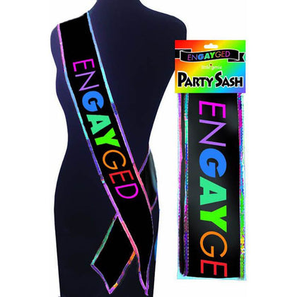Engayged Party Sash: Glittery Adjustable 6 ft Bridal Sash with Pin-On Accessories for Bachelorette Celebrations