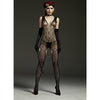 Love in Leather LIN7083 Paisley Patterned Crotchless Bodystocking for Women - Black