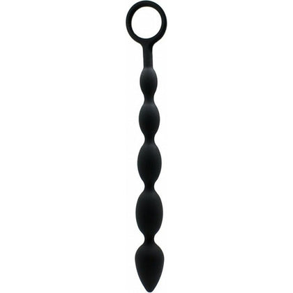 Introducing the BEA002 Silicone Anal Beads - The Ultimate Pleasure Experience for All Genders in Sensational Black!