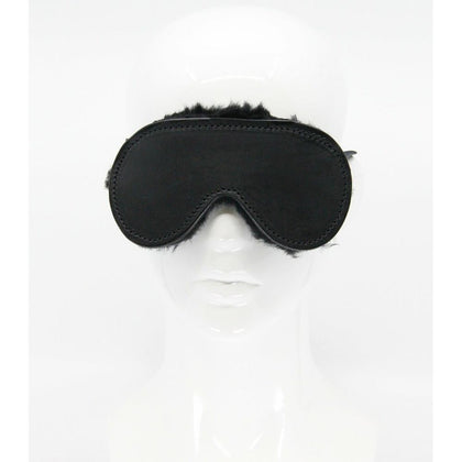 BLI004 Luxurious Leather Blindfold - Premium Italian Leather, Sheepskin Lined, Unisex, Total Light Block Out, Black