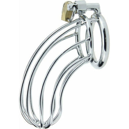 Introducing the ExquisiteCage001 - 3 Sizes Male Chastity Device - Bird Cage Style - Model CAGE001 - 40mm, 45mm, 50mm Rings - For Him - Ultimate Pleasure and Control - Luxurious Silver - Adult Naughty Store