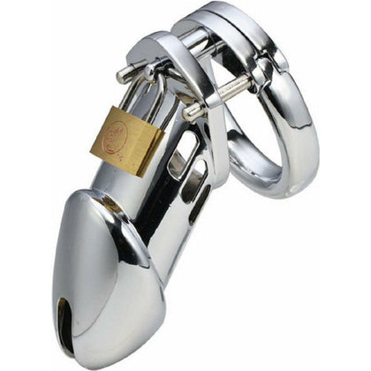 MasteryLock CAGE003 - 3 Sizes Male Chastity Device with Padlock and Keys - Shaft Style - 40mm, 45mm, or 50mm Ring - Zinc Alloy - Pleasure Enhancer - Black - Adult Naughty Store