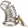 Introducing the Chrome Coloured Male Chastity Device CAGE004 - 3 Sizes: An Exquisite Pleasure Companion for Men - Adult Naughty Store