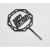 Love in Leather Geometric Happy Birthday Cake Topper - CAKE002 - 5 Colours (Black, Pink, Blue, Gold, Silver)