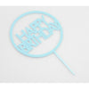 Love in Leather Happy Birthday Cake Topper - Pink & Blue Acrylic Cake Decorations